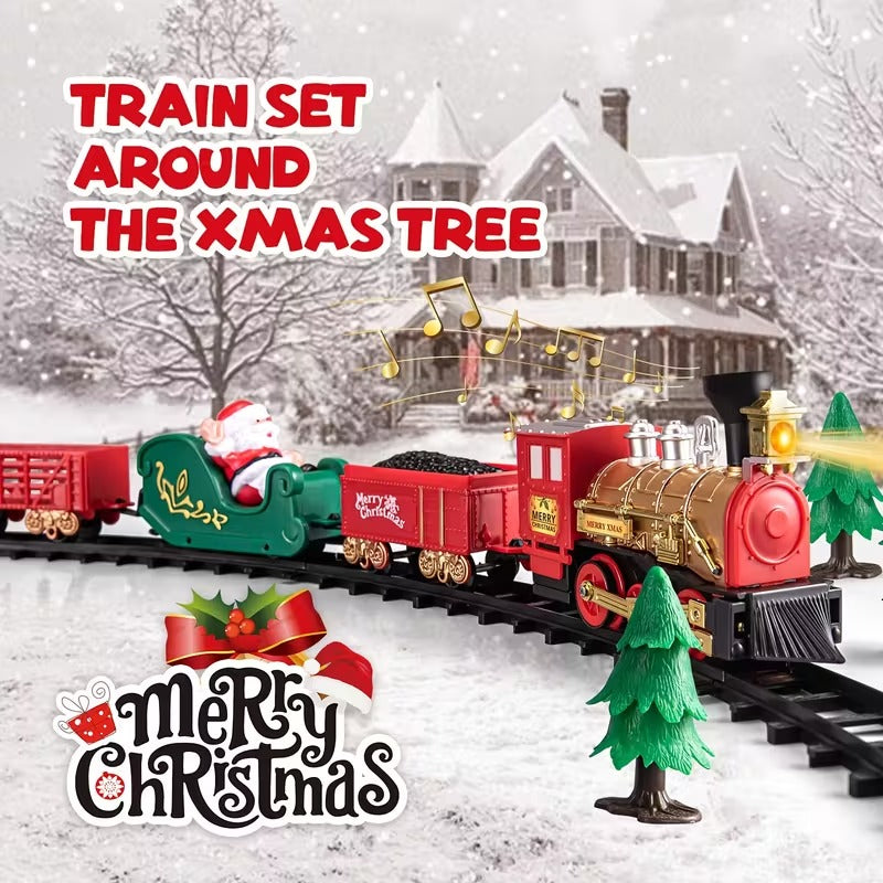 Electric Train Toy Set with Lights and Sounds Christmas - Tophatter Daily Deals