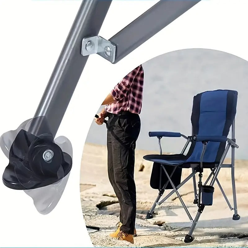 Portable Folding Recliner Chair with Side Pocket Outdoor Recreation > Camping > Camp Furniture - Tophatter Daily Deals