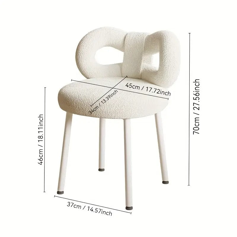 Vanity Stool with Bow Backrest Butterfly Design Chairs - Tophatter Daily Deals