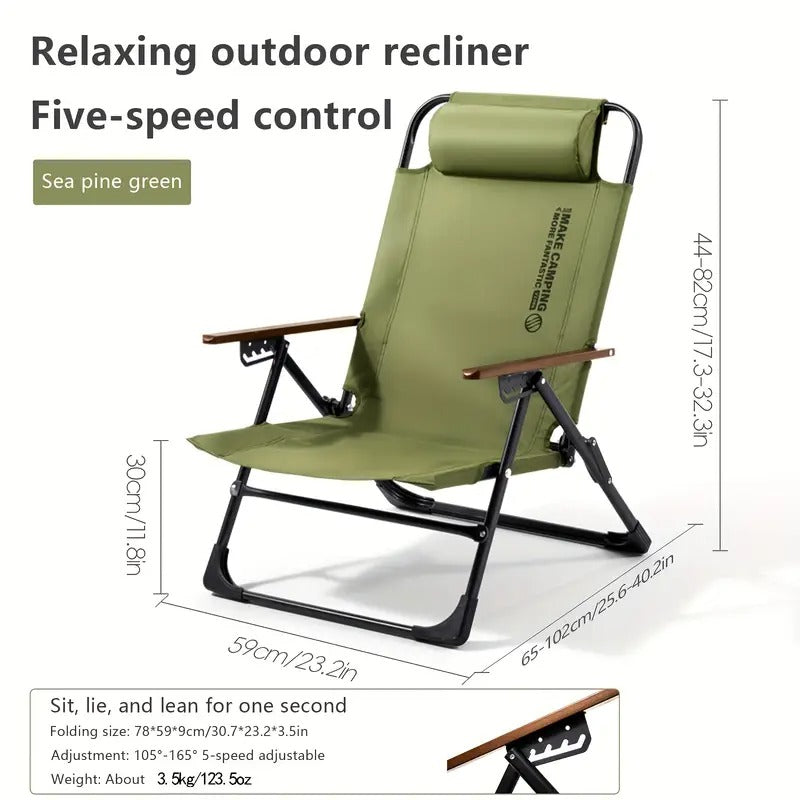 Chair with Adjustable Height and Head Support Furniture > Outdoor > Outdoor Chairs - Tophatter Daily Deals