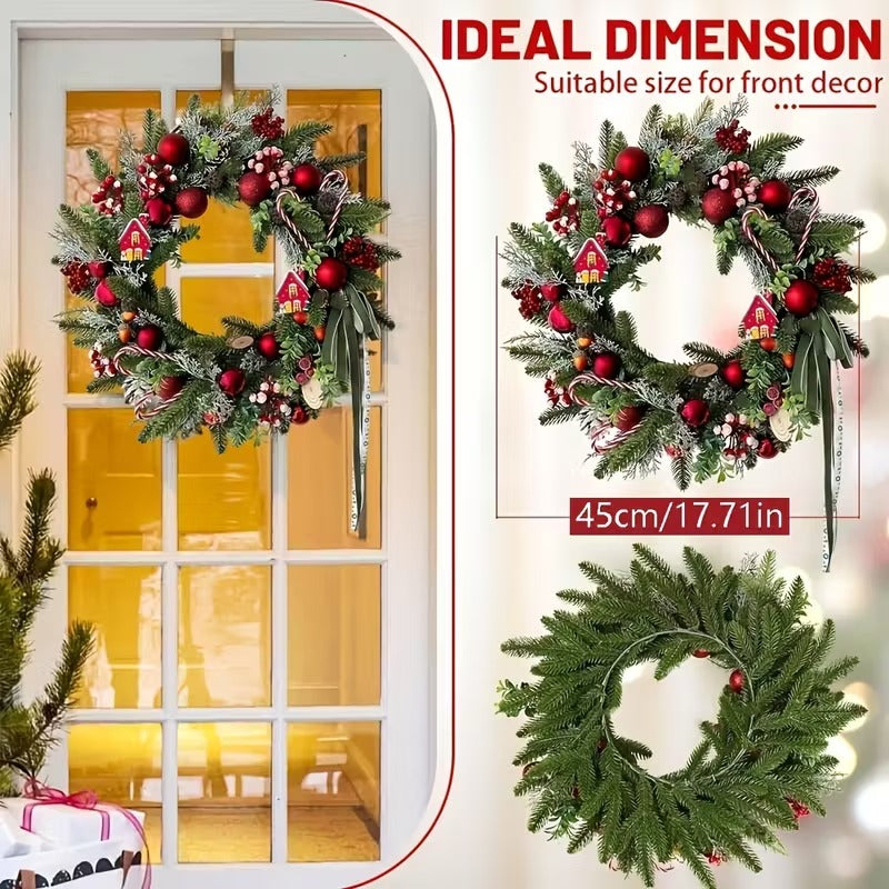 Christmas Wreath Candy Cane Wall Hanging Christmas - Tophatter Daily Deals