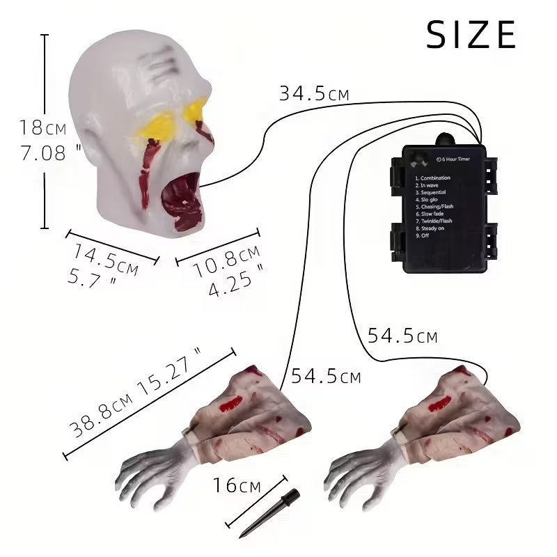 Glowing Zombie Groundbreaker Halloween Decoration Halloween - Tophatter Daily Deals