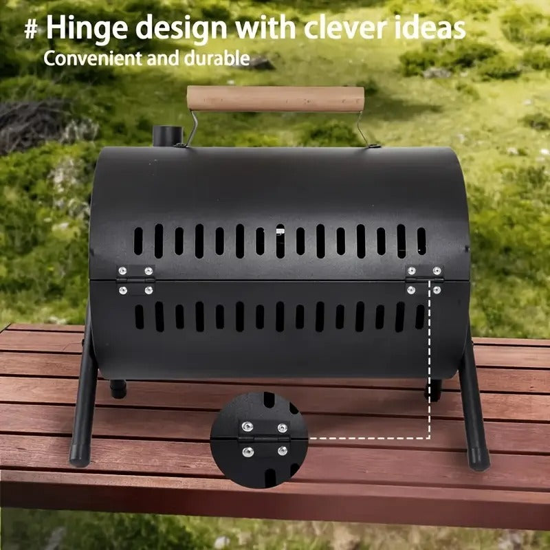 Charcoal Grill Barrel Portable Stainless Steel BBQ Outdoor Grills - Tophatter Daily Deals