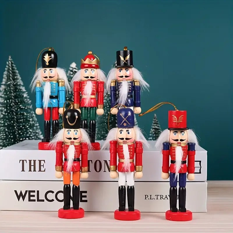 Christmas Nutcracker Ornament Wooden Figures (Set 6-Piece) Christmas - Tophatter Daily Deals