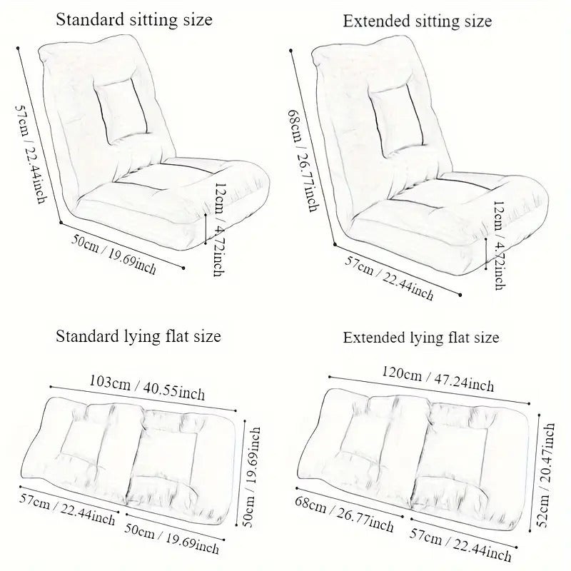 Sofa Foldable Single Tatami Lounge Chair Floor Chairs - Tophatter Daily Deals
