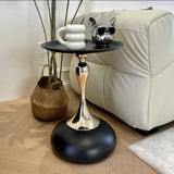 Round Side Table for Living Spaces (Black) End Tables - Tophatter Daily Deals