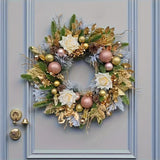 Golden Bow Christmas Wreath Christmas - Tophatter Daily Deals