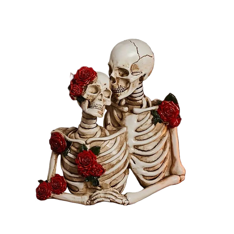 Rose Skull Figurine Holding Hands Halloween Decor Halloween - Tophatter Daily Deals