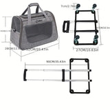 2-in-1 Cat Carrier with Wheels and Handle Pet Carriers & Crates - Tophatter Daily Deals