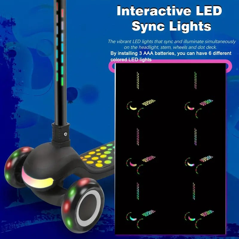Kids Scooter Adjustable Height with LED Wheels Riding Scooters - Tophatter Daily Deals