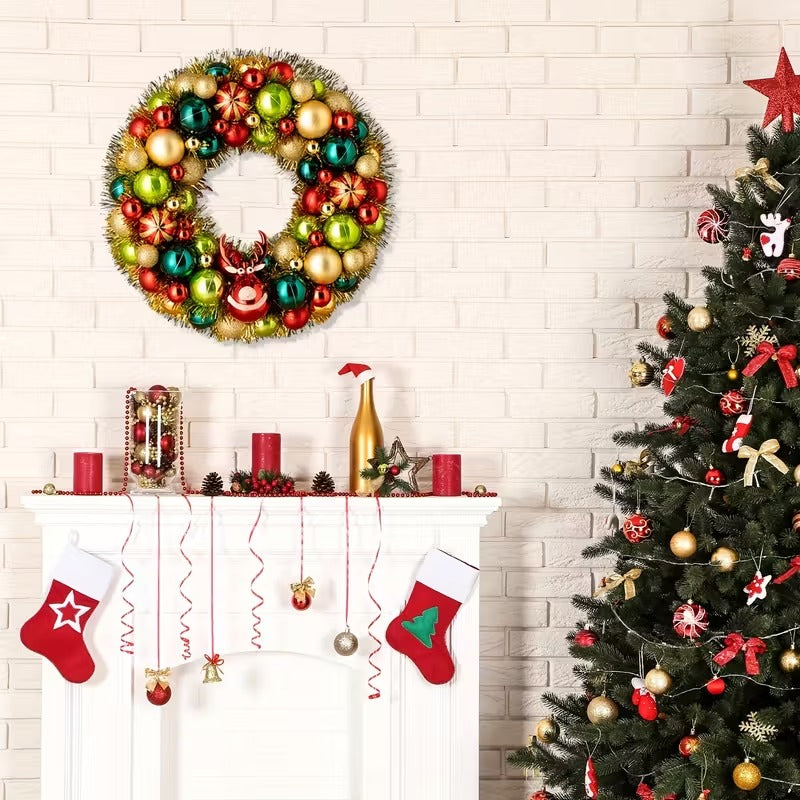 Christmas Ball Wreath Door Hanger - Tophatter Daily Deals