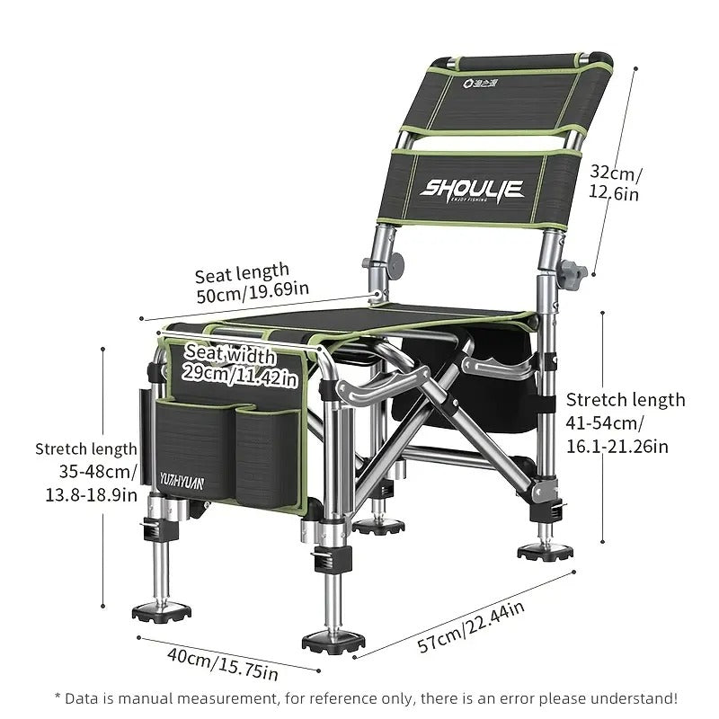 Fishing Chair Adjustable Legs Backrest Foldable Design Outdoor > Fishing - Tophatter Daily Deals