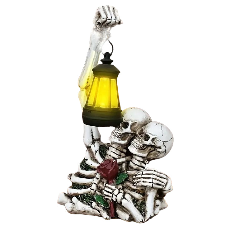 Solar Couple Skull Lantern Statue Halloween - Tophatter Daily Deals