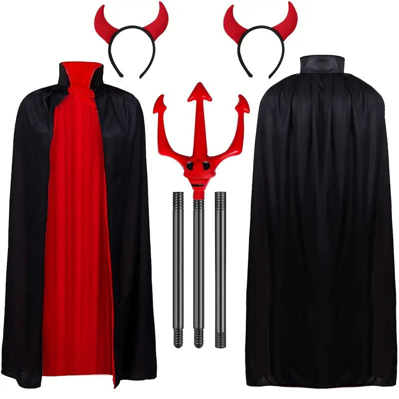 Halloween Devil Cloak Costume Set (3pcs) Halloween - Tophatter Daily Deals