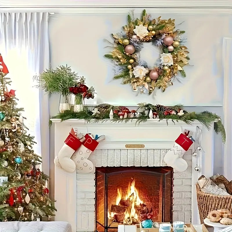 Golden Bow Christmas Wreath Christmas - Tophatter Daily Deals