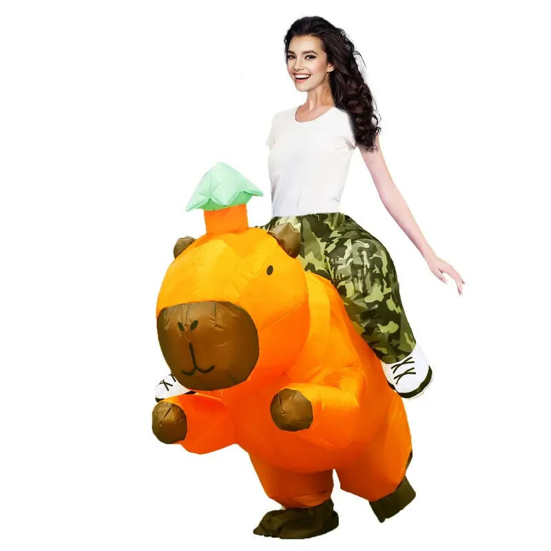 Party Inflatable Capybara with Green Hat Halloween - Tophatter Daily Deals
