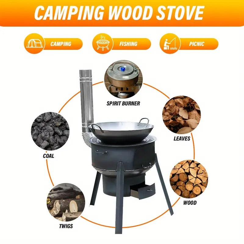 Wood Stove for Outdoor Camping Camping & Hiking - Tophatter Daily Deals
