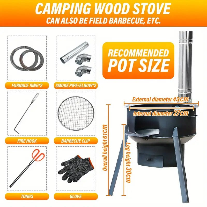 Wood Stove for Outdoor Camping Camping & Hiking - Tophatter Daily Deals