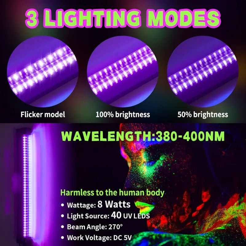 Halloween UV Black Light Bar USB Plug Halloween - Tophatter Daily Deals
