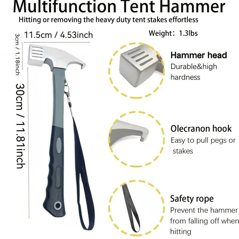 Camping Hammer with 12 Tent Pegs Kit Camping & Hiking - Tophatter Daily Deals