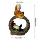 Solar Squirrel Elf Garden Statue Light with Wireless Charging Lawn Ornaments & Garden Sculptures - Tophatter Daily Deals