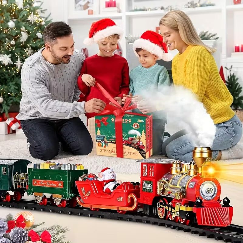 Electric Train Toy Set with Lights and Sounds Christmas - Tophatter Daily Deals