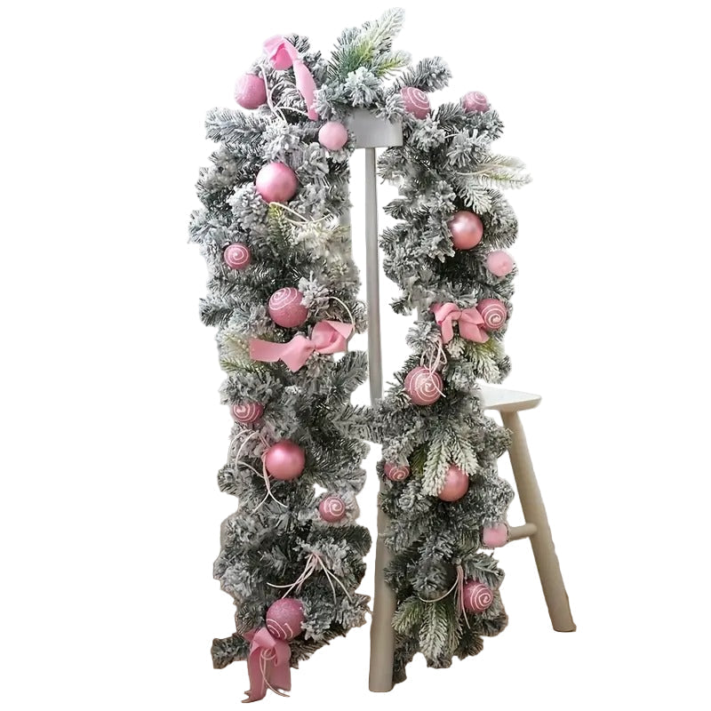 Artificial Christmas Wreath Pink Garland Christmas - Tophatter Daily Deals
