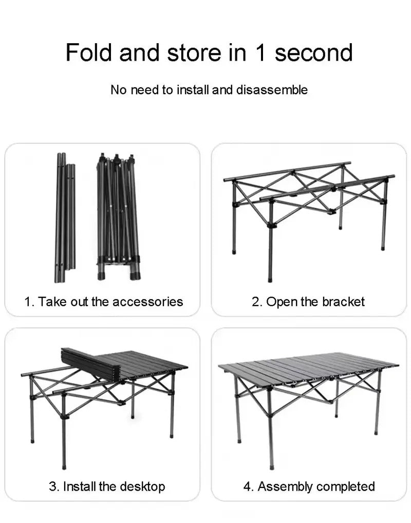 Iron Folding Camping Table Outdoor Recreation > Camping > Camp Furniture - Tophatter Daily Deals