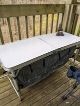 Folding Aluminum Table with Storage Cabinet Folding Tables - Tophatter Daily Deals