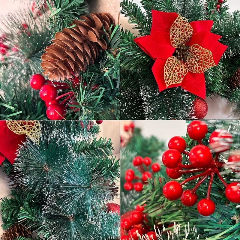 Artificial Christmas Garland with LED Lights Christmas - Tophatter Daily Deals