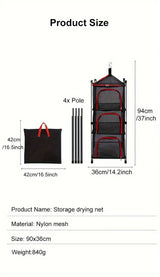 3-Tier Camping Storage Net Foldable Hanging Rack Camping & Hiking - Tophatter Daily Deals