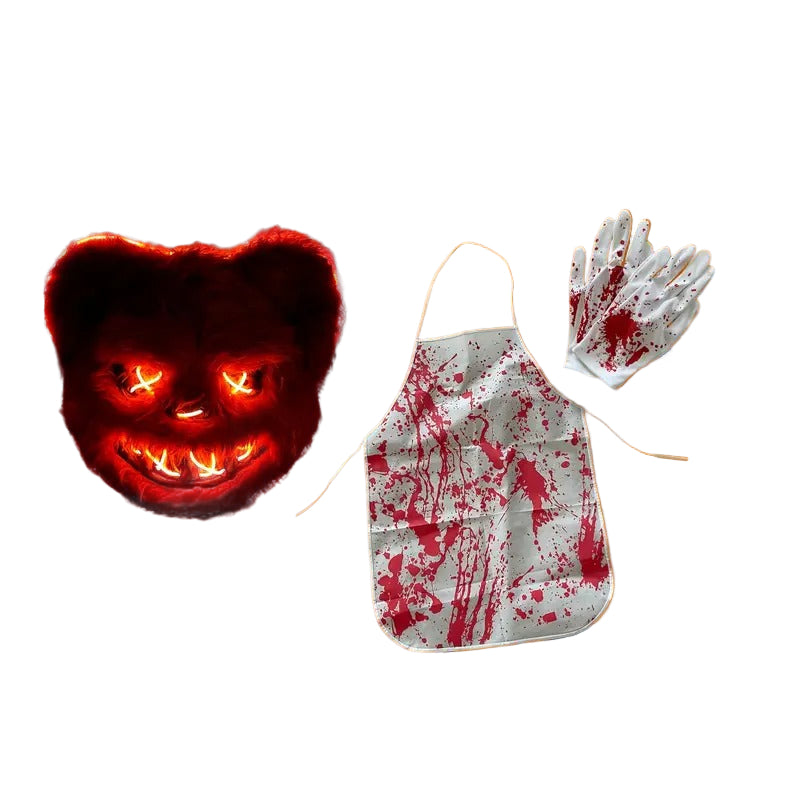 LED Rabbit and Bear Mask Set with Gloves and Apron Halloween - Tophatter Daily Deals