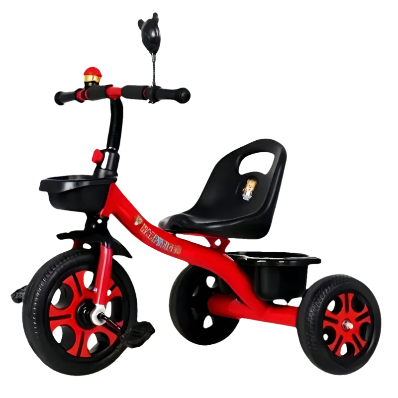 3-Wheel Kids Red Tricycle Stainless Steel Bike Rocking & Spring Riding Toys - Tophatter Daily Deals