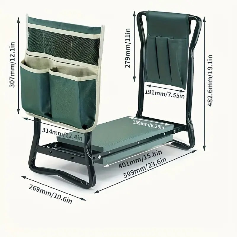 Foldable Garden Kneeler with Tool Bags (3pcs) Gardening Accessories - Tophatter Daily Deals