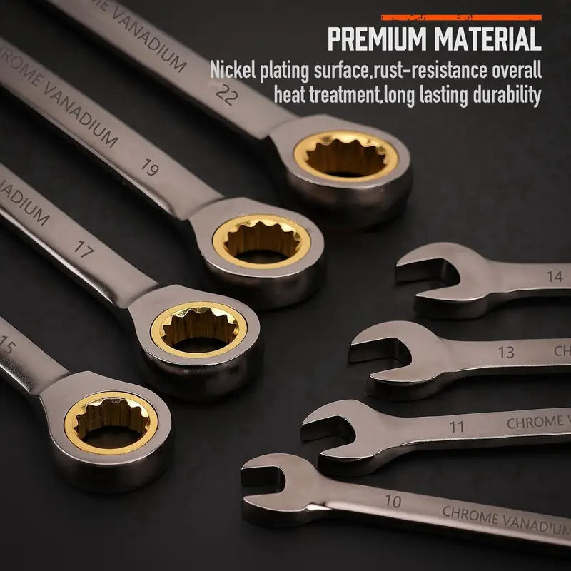 12pcs Ratcheting Wrench Set Metric & SAE Auto Accessories > Tools - Tophatter Daily Deals
