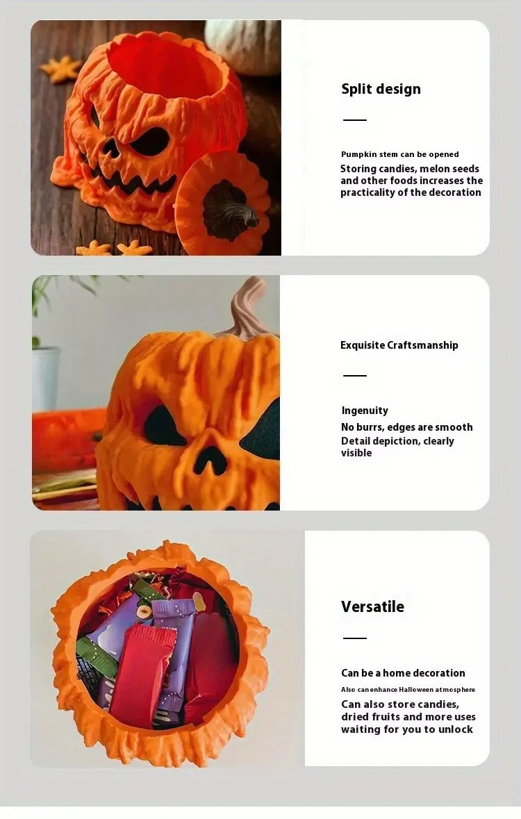 Halloween Pumpkin Candy Bowl Resin Decor Halloween - Tophatter Daily Deals