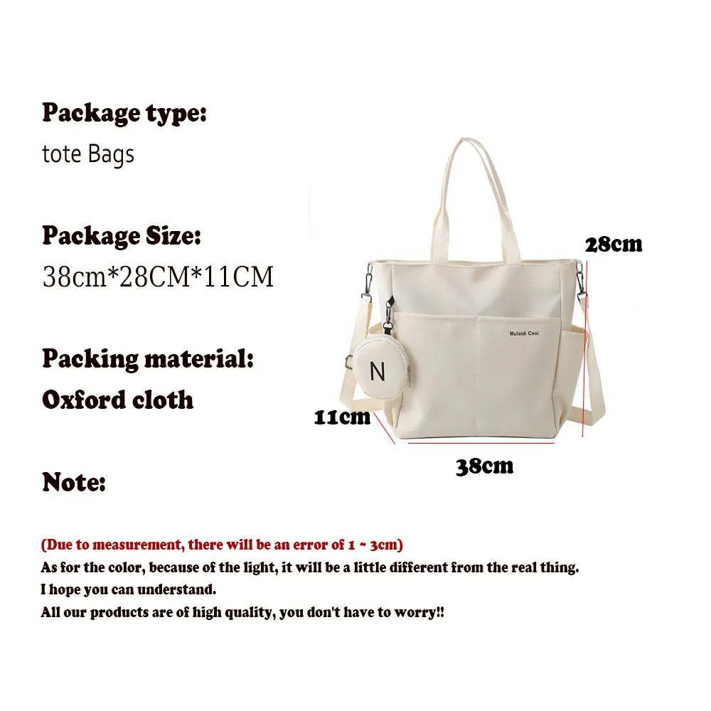 Women's Oxford Tote Crossbody Shoulder Handbag (Beige) Apparel & Accessories > Handbags, Wallet's & Cases > Handbags > Shoulder Bags - Tophatter Daily Deals
