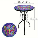 Handcrafted Mosaic Mini Glass Side Table Furniture > Outdoor > Outdoor Tables - Tophatter Daily Deals