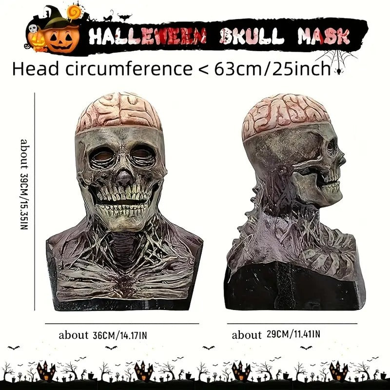 Halloween Skull Mask with Brain and Hat Halloween - Tophatter Daily Deals