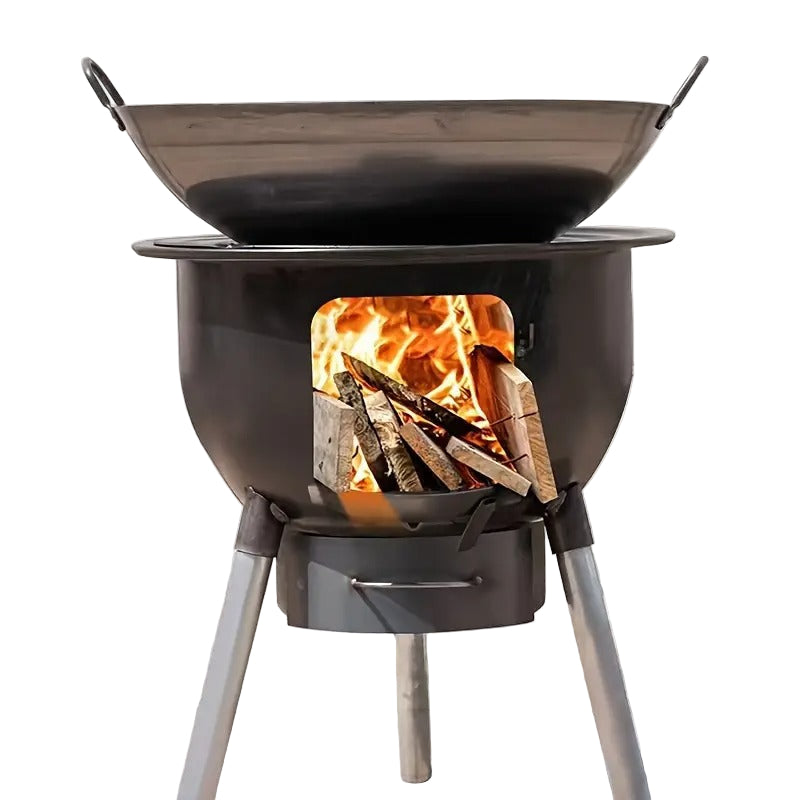 Portable Iron Camping Stove Wood Burning Outdoor Camping & Hiking - Tophatter Daily Deals
