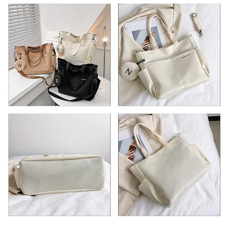 Women's Oxford Tote Crossbody Shoulder Handbag (Beige) Apparel & Accessories > Handbags, Wallet's & Cases > Handbags > Shoulder Bags - Tophatter Daily Deals