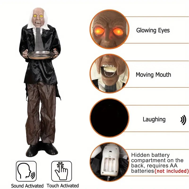 Halloween Butler Skeleton With Tray Halloween - Tophatter Daily Deals