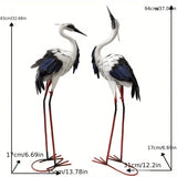Crane Statues Iron Garden Decor (2pcs) Lawn Ornaments & Garden Sculptures - Tophatter Daily Deals