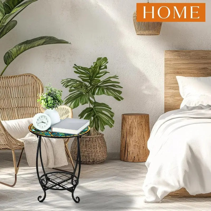 Metal Side Table Mosaic Dining Tables - Tophatter Daily Deals