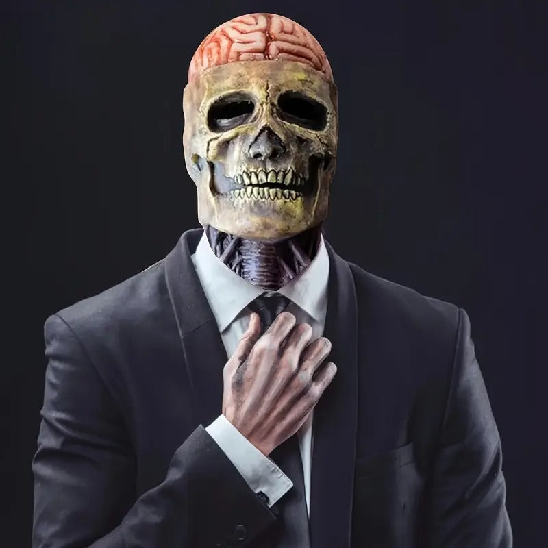 Halloween Skull Mask with Brain and Hat Halloween - Tophatter Daily Deals