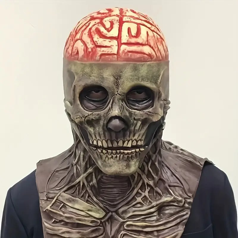 Halloween Skull Mask with Brain and Hat Halloween - Tophatter Daily Deals