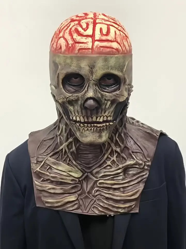 Halloween Skull Mask with Brain and Hat Halloween - Tophatter Daily Deals