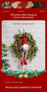 Christmas Gnome Wreath LED Wall Hanging Decor Christmas - Tophatter Daily Deals