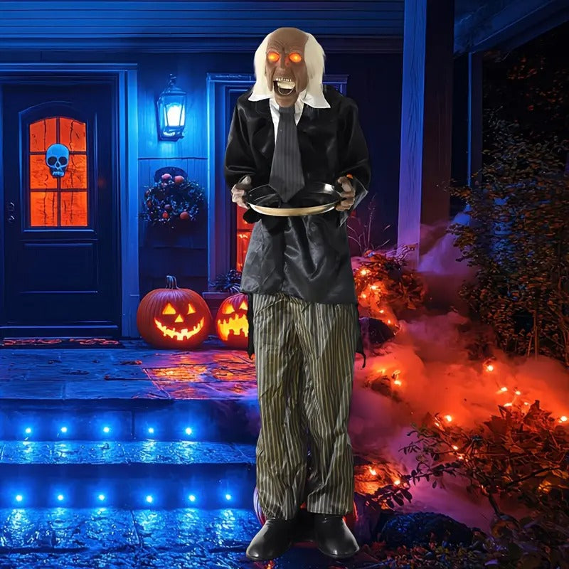 Halloween Butler Skeleton With Tray Halloween - Tophatter Daily Deals