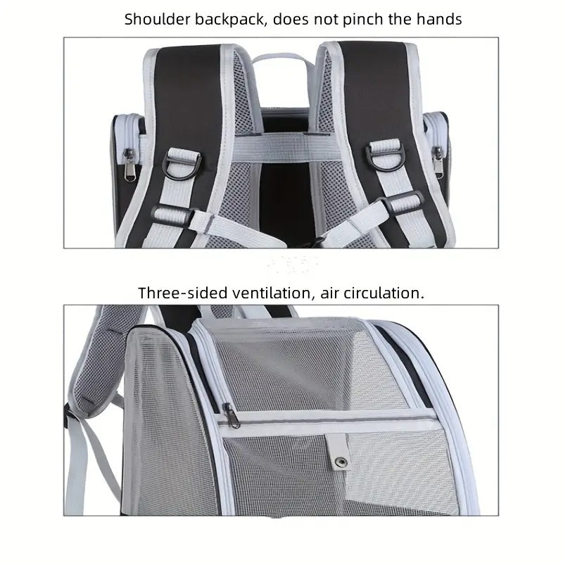 Expandable Cat Backpack Carrier with 3-Sided Mesh Pet Carriers & Crates - Tophatter Daily Deals